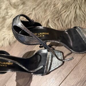 Saint Laurent Metallic Silver Heels